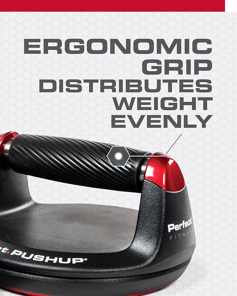 Perfect Pushup Elite – Rotating Handle Design with Steel Ball Bearings for Smooth, Effortless Handle Rotation – Ergonomic Grips, 8″ Base & Textured, Non-Slip Bottom Treads – Supports up to 400lbs