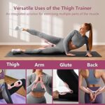 Thigh Trainer, 360°Adjustable Pelvic Floor Muscle Trainer with LED Display, Inner Thigh Exerciser with 20LB Resistance Band for Women, Home Fitness Equipment for Hip, Leg, Arm