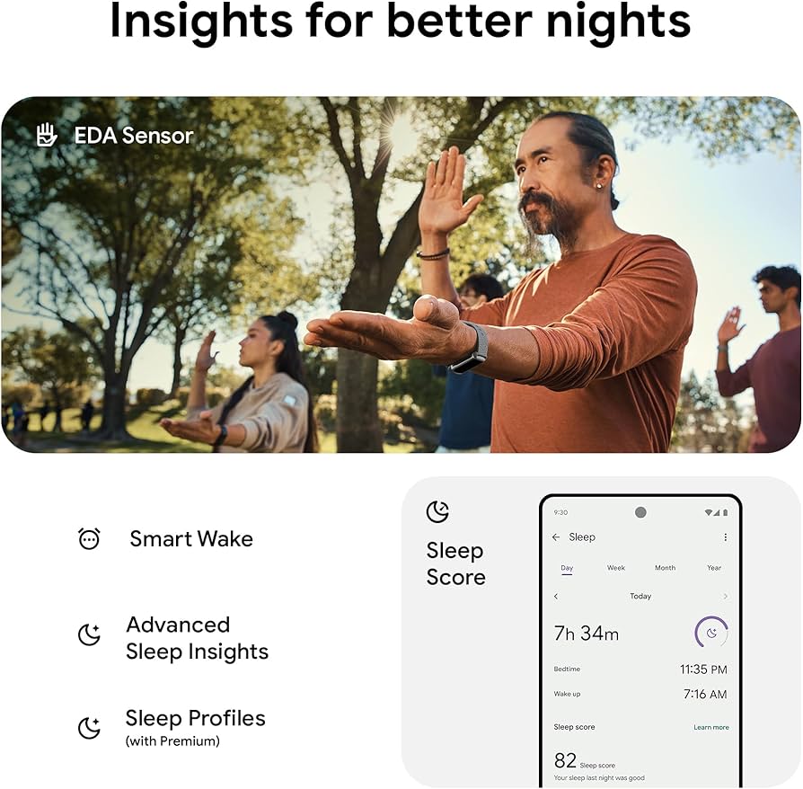 Fitbit Charge 6 Fitness Tracker with Google apps, Heart Rate on Exercise Equipment, 6-Months Premium Membership Included, GPS, Health Tools and More, Porcelain/Silver, One Size (S & L Bands Included)