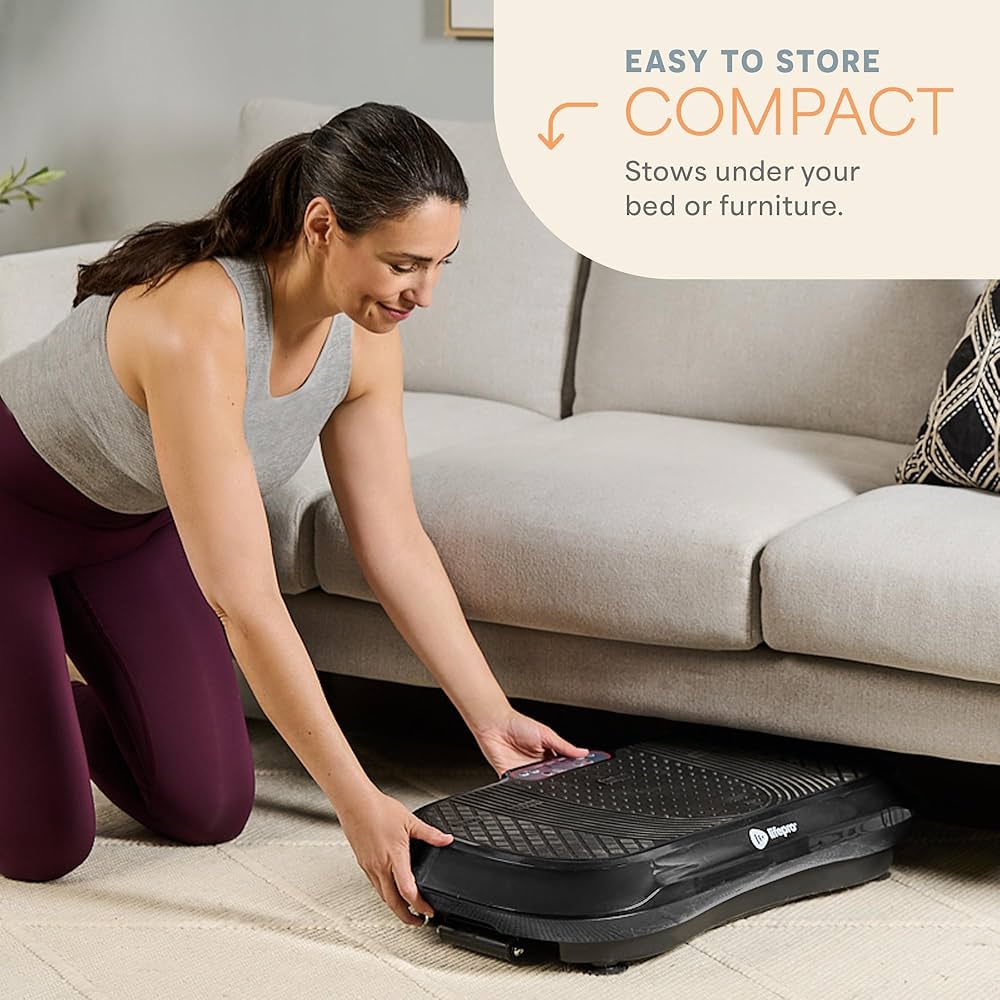 Lifepro Waver Vibration Plate Exercise Machine for Lymphatic Drainage, Muscle Activation, Full-Body Workout Vibrating Platform with Loop Bands, Fitness Equipment for Strength Toning & Fat Loss