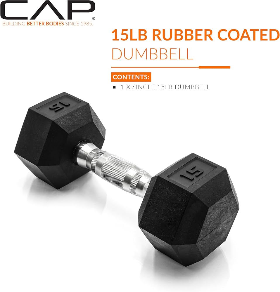 CAP Barbell Coated Hex Dumbbell Weight – Single | 10-120 lbs | Multiple Options