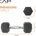 CAP Barbell Coated Hex Dumbbell Weight – Single | 10-120 lbs | Multiple Options