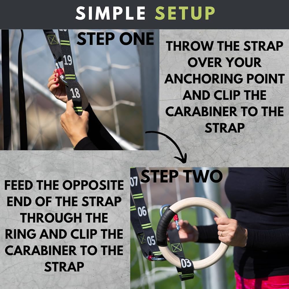 Gymnastic Rings with Adjustable Straps, 1.1″ Olympic Rings, Calisthenics Rings Equipment, Gym Rings with Straps for Home Workout, Outdoor Exercise Rings, Crossfit Pull Up Row Dip Ring Training