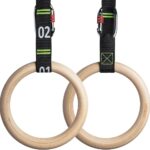 Gymnastic Rings with Adjustable Straps, 1.1″ Olympic Rings, Calisthenics Rings Equipment, Gym Rings with Straps for Home Workout, Outdoor Exercise Rings, Crossfit Pull Up Row Dip Ring Training