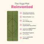 Liforme Original Yoga Mat – Free Yoga Bag Included – Patented Alignment System, Warrior-like Grip, Non-slip, Eco-friendly, sweat-resistant, long, wide, 4.2mm thick mat for comfort