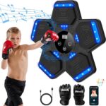 2025 Music Boxing Machine for Adults and Kids, Smart Interactive Boxing Training Equipment with Gloves Wall Mounted, Workout Punching Machine for Home,Office and Gym