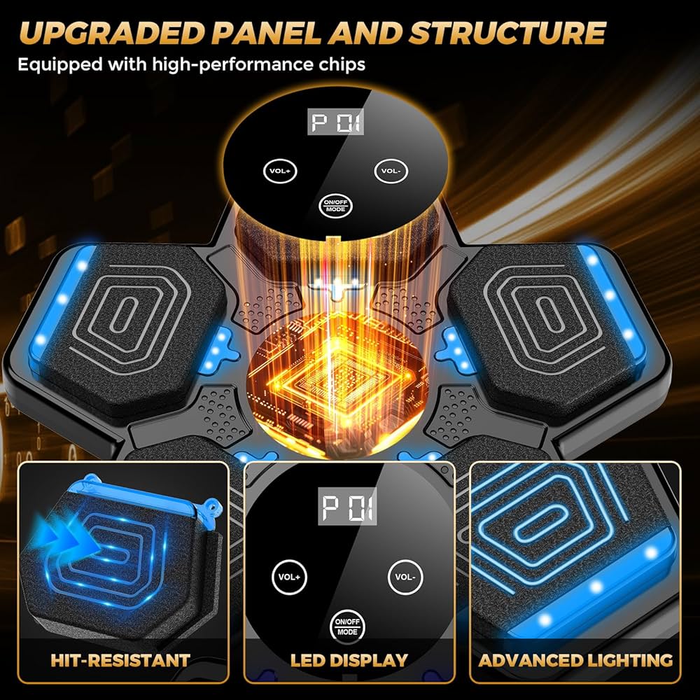 2025 Music Boxing Machine for Adults and Kids, Smart Interactive Boxing Training Equipment with Gloves Wall Mounted, Workout Punching Machine for Home,Office and Gym