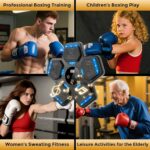 2025 Music Boxing Machine for Adults and Kids, Smart Interactive Boxing Training Equipment with Gloves Wall Mounted, Workout Punching Machine for Home,Office and Gym