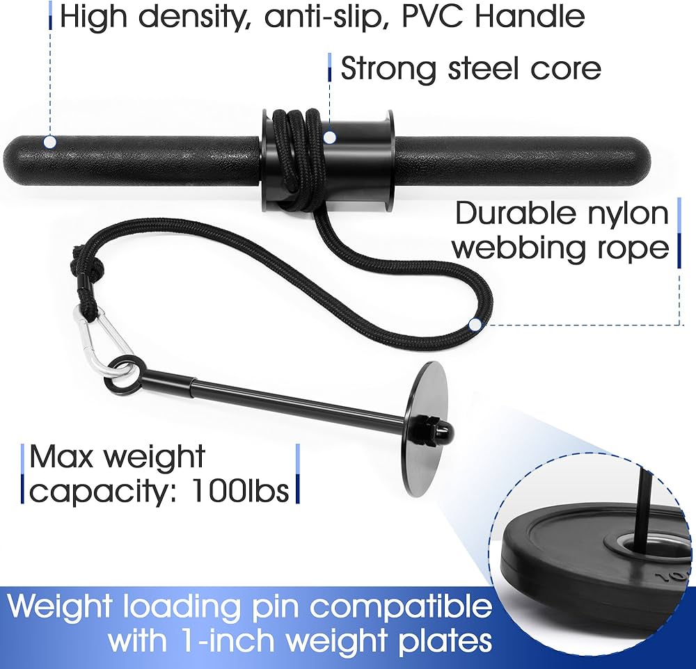 Yes4All Wrist and Forearm Blaster – Wrist Roller & Forearm Roller for Training, Workout – Wrist/Arm Blaster – Fit 1-inch Standard & 2-inch Olympic Weight Plates