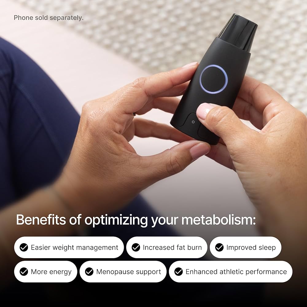 Lumen Metabolism Tracker Device – Measure Real-Time Fat & Carb Burn, Daily Nutrition, Meal Plans, Metabolic Health, Weight Loss, Athletic Fitness & Performance for Men & Women w/ 12 Month Subscription