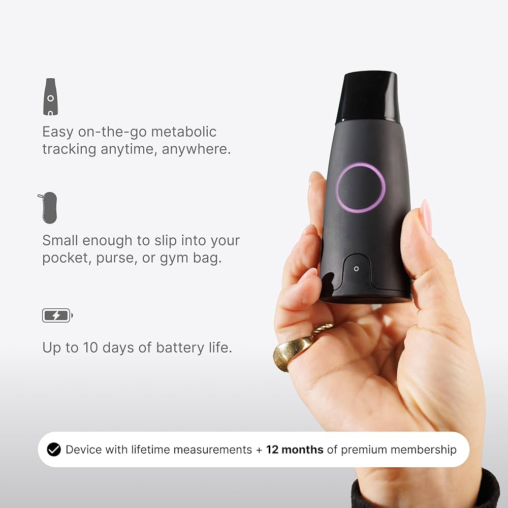 Lumen Metabolism Tracker Device – Measure Real-Time Fat & Carb Burn, Daily Nutrition, Meal Plans, Metabolic Health, Weight Loss, Athletic Fitness & Performance for Men & Women w/ 12 Month Subscription