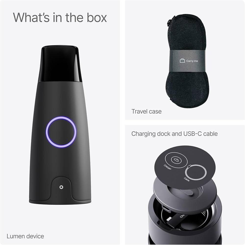 Lumen Metabolism Tracker Device – Measure Real-Time Fat & Carb Burn, Daily Nutrition, Meal Plans, Metabolic Health, Weight Loss, Athletic Fitness & Performance for Men & Women w/ 12 Month Subscription