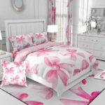 Erosebridal Pink Bowknot Comforter Set for Girls, Dreamy Princess Bowknot Bedding Set Full Size Girly Bow Quilt for Kids Children Women, Kawaii Decor Bedding Comforter Sets with 2 Pillow Cases