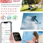 Fitpolo Smart Watch for Women Android & iPhone, Alexa Built-in [1.8″ HD Screen] IP68 Waterproof Fitness Watch with Bluetooth Call (Answer/Make), Heart Rate/Sleep/SpO2 Monitor, 105 Sports Trackers