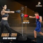 TechTools Punching Bag with Stand, Boxing Bag for Teens & Adults – Height Adjustable – Speed Bag for Training, Boxing Equipment, Stress Relief & Fitness