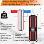 4FT Canvas Punching Bag for Adults, 2025 Upgraded Boxing Heavy Bag with 12oz Gloves for Kickboxing Muay Thai Max Load-Bearing 180 Lbs(Unfilled)
