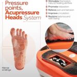 Power Legs Electric Foot Massager Machine with Remote Control, Adjustable Speed, Vibration – Calf Massager – Feet Massager for Neuropathy Pain Relief, Plantar Fasciitis, Leg Blood Circulation (Orange