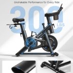 MERACH Exercise Bike, Brake Pad Stationary Bike with Exclusive App, Low Noise Indoor Cycling Bike with 300lbs Weight Capacity, Tablet Mount and Fitness Courses for Weight Loss