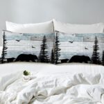 Erosebridal Rustic Comforter Set for Boys,Full Farmhouse Cabin Bear Bedding Set for Women Men Adults Bedroom Decor,Forest Lodge Cabin Quilt Woodland Country Duvet Insert