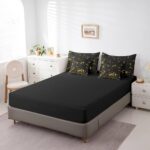 jejeloiu Honeycomb Comforter Set with Sheets Twin Size 7 Pieces Hexagon Theme Bedding Set for Boys Men Adults Teens Yellow Neon Lights Hexagonal Art Bed in a Bag Room Decor