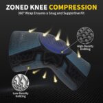 CAMBIVO 2 Pack Knee Brace for Men and Women, Knee Sleeves for Men with Patella Gel Pad and Side Stabilizers, Knee Compression Sleeves for Knee Pain Relief, Running, Workout, Daily Use