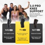 CAMBIVO 2 Pack Knee Brace for Men and Women, Knee Sleeves for Men with Patella Gel Pad and Side Stabilizers, Knee Compression Sleeves for Knee Pain Relief, Running, Workout, Daily Use