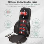 Mynt FSA Eligible HSA Approved Shiatsu Neck and Back Massager for Chair with 10 Deep Kneading Nodes, 2D & 3D Back Massage with Heat, Portable Spot Massage Chair Pad (Black)