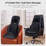 Mynt FSA Eligible HSA Approved Shiatsu Neck and Back Massager for Chair with 10 Deep Kneading Nodes, 2D & 3D Back Massage with Heat, Portable Spot Massage Chair Pad (Black)