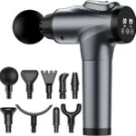 Massage Gun, Muscle Massage Gun for Athletes Handheld Electric Deep Tissue Back Massager, Percussion Massage Device for Pain Relief with 30 Speed Levels 9 Heads