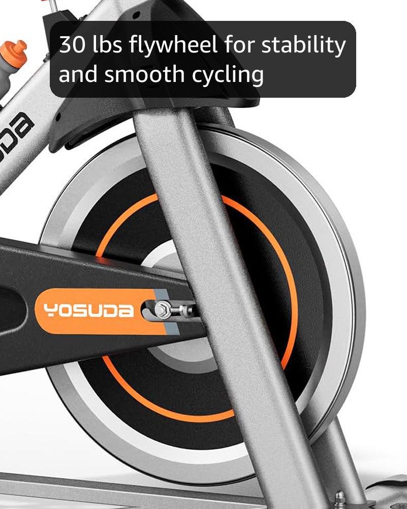 YOSUDA Exercise Bike, Brake Pad Stationary Bike for Home with Exclusive App, Magnetic Indoor Cycling Bike with 300 lb Weight Capacity, Low Noise, Tablet Holder and Fitness Courses for Weight Loss