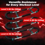 Twister Arm Trainer Chest Workout Equipment – 66-110lbs Adjustable Resistance Upper Body Muscle Strength Builder Clip Exerciser for Men – Home Gym Wrist Exercise Pectoral Strengthener Bar