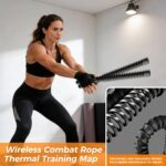 Battle Ropes, Cordless Battle Ropes, Suitable for High-Intensity Interval Training, Quiet Fitness Equipment for Men & Women, Versatile Exercise Equipment for Apartment and Travel Exercise (Black)