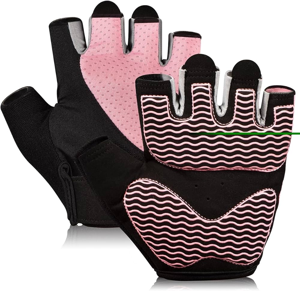 Workout Gloves for Women – Breathable Weight Lifting Gloves with Non-Slip Silicone Padding, Fingerless Gym Gloves for Cycling, Rowing, Pull Ups & Training (4 Sizes