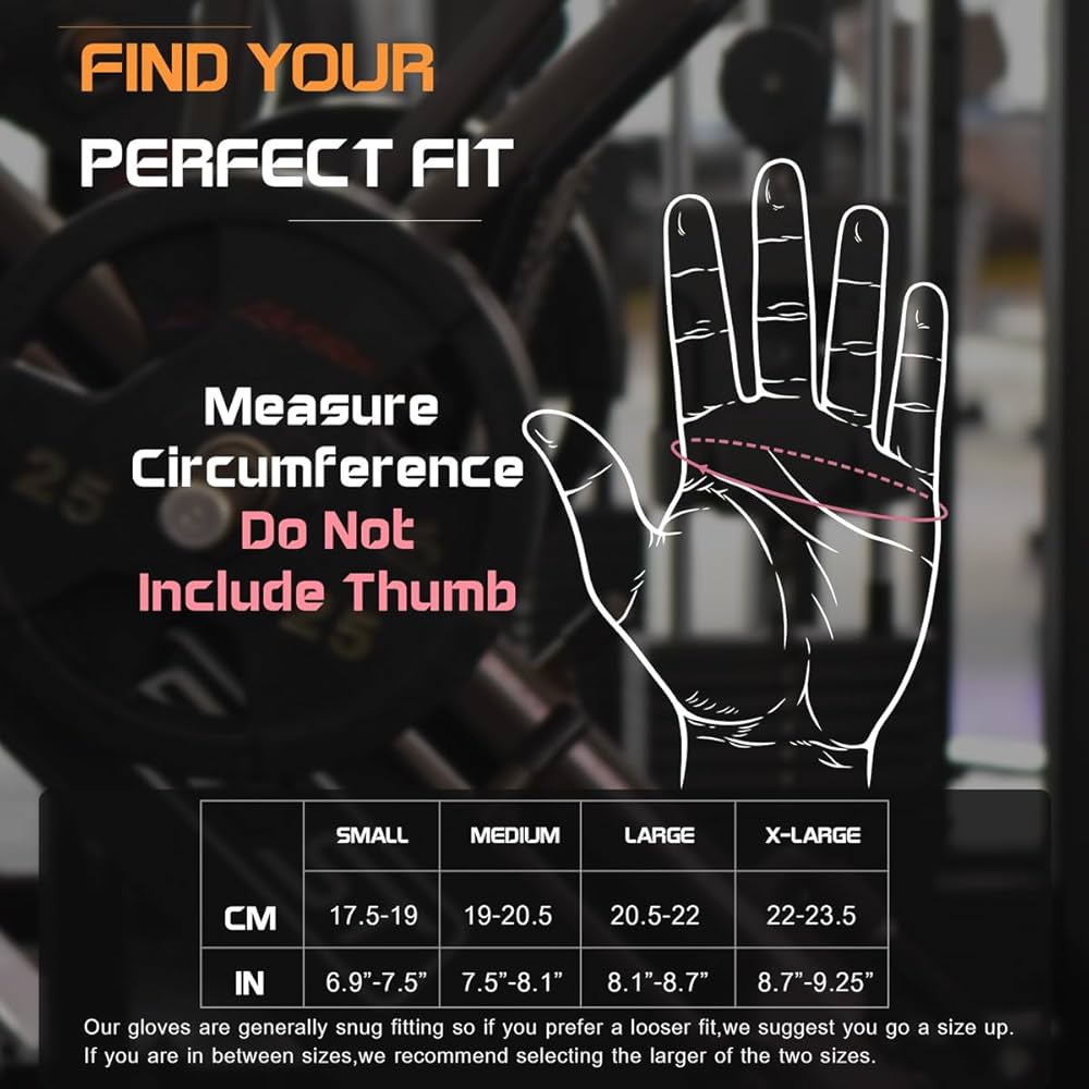 Workout Gloves for Women – Breathable Weight Lifting Gloves with Non-Slip Silicone Padding, Fingerless Gym Gloves for Cycling, Rowing, Pull Ups & Training (4 Sizes