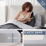 Nestl 5 Piece Twin XL Comforter Set – Dark Grey Reversible Bed in a Bag – Complete Twin XL Size Bedding Set with Sheets, Pillowcase and Sham