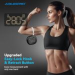 ABLEGRID Smart Body Tape Measure,Rechargeable Body Measuring Tape with Fitdays APP,Accurate Retractable Digital Body Measurement Device Tool for Muscle Gain,Weight Loss,Fitness,Locking,60in/150cm