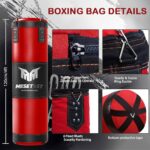 Punching Bag for Adults, 4ft Heavy Boxing Bag Set with 12 OZ Gloves for MMA Karate Kickboxing Boxing – Unfilled