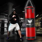 Punching Bag for Adults, 4ft Heavy Boxing Bag Set with 12 OZ Gloves for MMA Karate Kickboxing Boxing – Unfilled