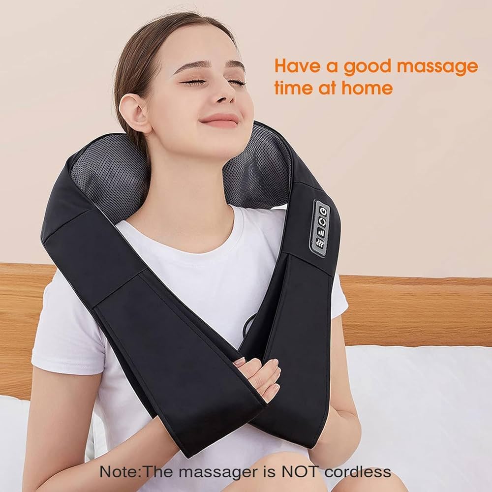 AERLANG Shiatsu Back and Neck Massager, Back Massager Deep Tissue Kneading Neck and Shoulder Massage with Heat, Electric Massage Pillow Fathers Day Gift Ideas from Daughter Son(NOT Cordless)