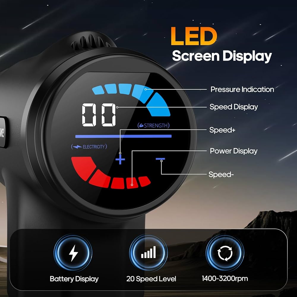 AERLANG Massage Gun with Heat Deep Tissue Back Massager Neck Massager for Pain Relief,Muscle Percussion Massage Gun, Birthday Gifts for Men Women Dad him Handheld Message Gun with 7Heads&SilentI’m