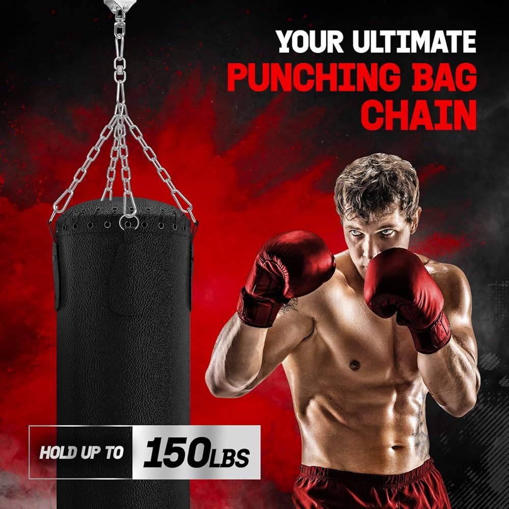 Yes4All Punching Bag Hanger, Heavy Bag Spring 555 LB Capacity, Stainless Steel Hanging Kit with Spring Hook & Carabiner, Indoor & Outdoor Mounting for Boxing Bags & Recreation