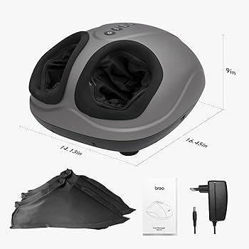 Breo Foot Massager with Heat, Deep Tissue Kneading, Shiatsu Massage Machine for Relax, Relieve Foot Pain, Plantar Fasciitis, Fits Feet Up to Men Size 14, Mother’s Day Gift