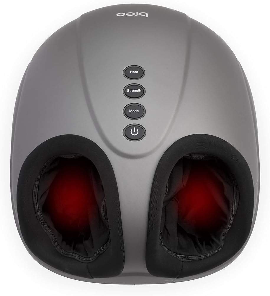 Breo Foot Massager with Heat, Deep Tissue Kneading, Shiatsu Massage Machine for Relax, Relieve Foot Pain, Plantar Fasciitis, Fits Feet Up to Men Size 14, Mother’s Day Gift