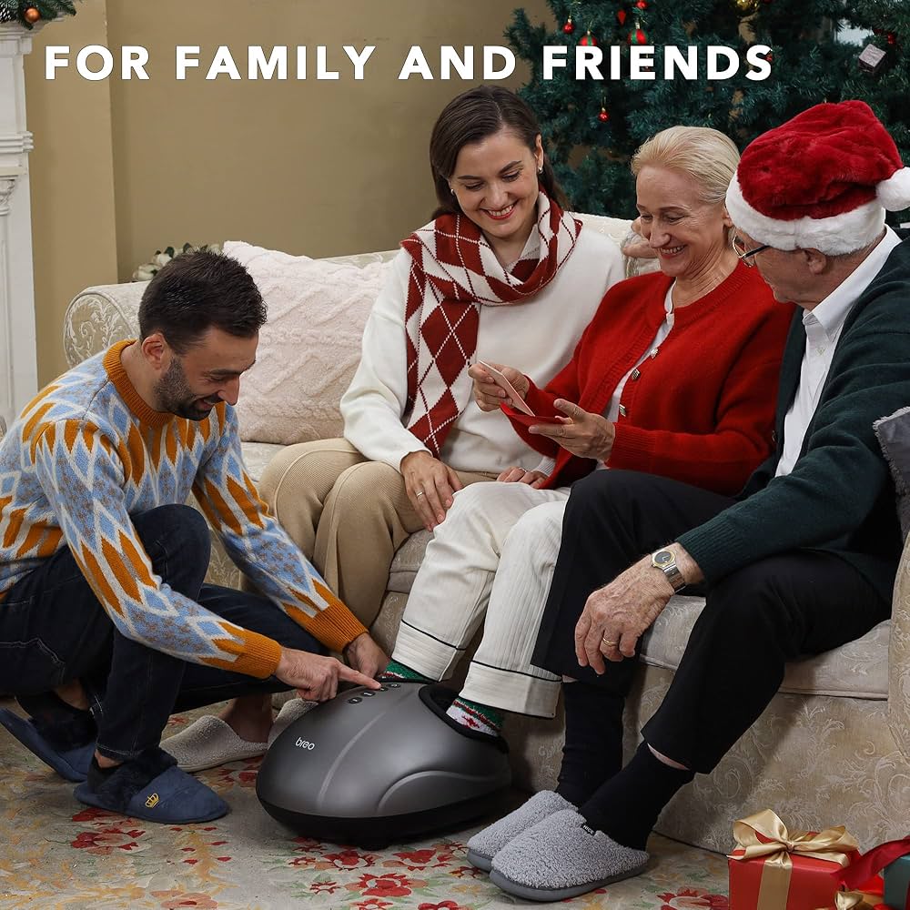 Breo Foot Massager with Heat, Deep Tissue Kneading, Shiatsu Massage Machine for Relax, Relieve Foot Pain, Plantar Fasciitis, Fits Feet Up to Men Size 14, Mother’s Day Gift