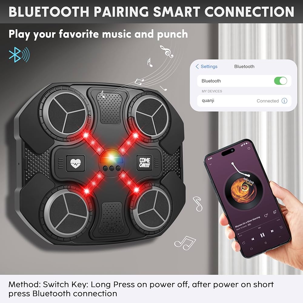 Music Boxing Machine Sport Toys for Kids and Adults,Wall Mounted Bluetooth Smart Punching Target,Training Pad Toy with Boxing Glove,Ideas Toys for Boys Girls Kids 3 4 5 6 7 8 9 10 11 12+ Years OldI’m