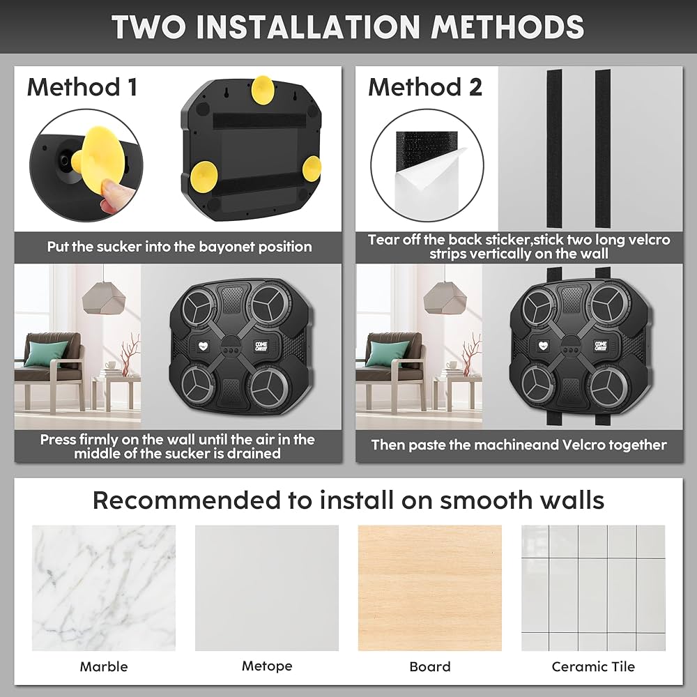 Music Boxing Machine Sport Toys for Kids and Adults,Wall Mounted Bluetooth Smart Punching Target,Training Pad Toy with Boxing Glove,Ideas Toys for Boys Girls Kids 3 4 5 6 7 8 9 10 11 12+ Years OldI’m