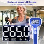 Grip Strength Tester 265lb/120kg, Digital Hand Dynamometer FDA Registered with Backlit LCD for Grip Strength Testing and Training