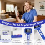 Grip Strength Tester 265lb/120kg, Digital Hand Dynamometer FDA Registered with Backlit LCD for Grip Strength Testing and Training