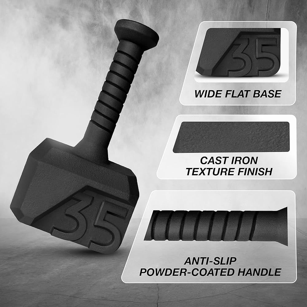 Yes4All Kettlebell Special Shape, Upgraded &Multifunctional for Advanced Training, Solid Cast Iron Powder Coated, Anti Slip Handle Strength Training Equipment