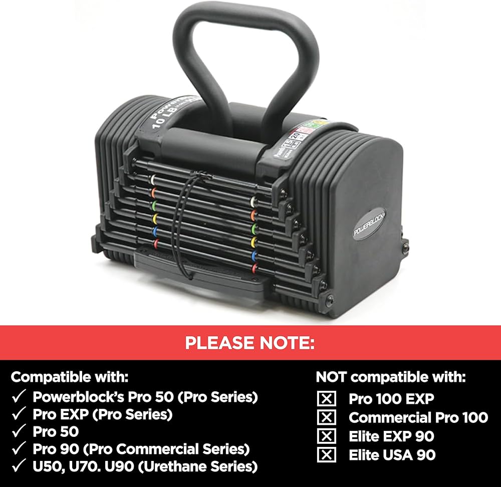 PowerBlock Pro Series Kettlebell Handle – Compatible Pro Series Dumbbells, Strength Training Accessory, for Home Gym & Commercial Use, Workout Equipment, Black